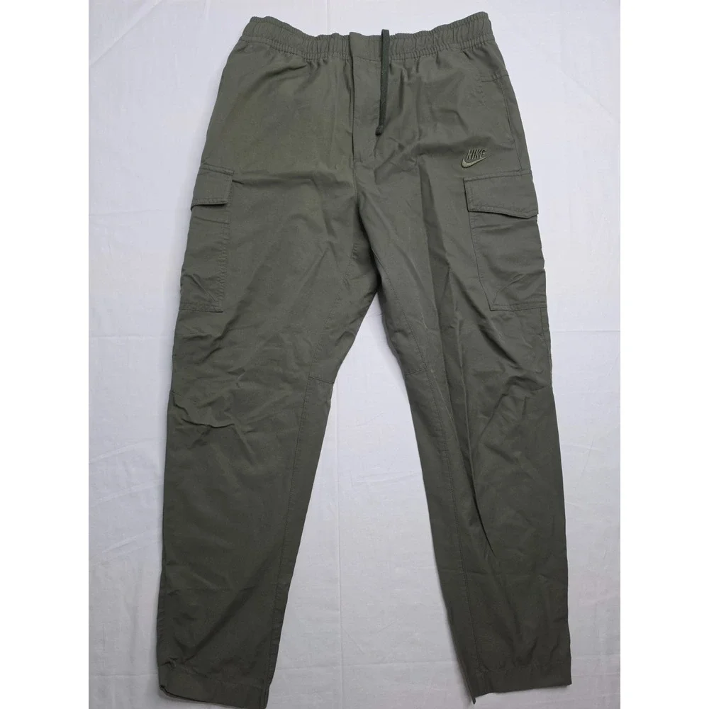Nike Utility Cargo Pants Men's Large Olive Green Cotton Tapered Leg Athletic
